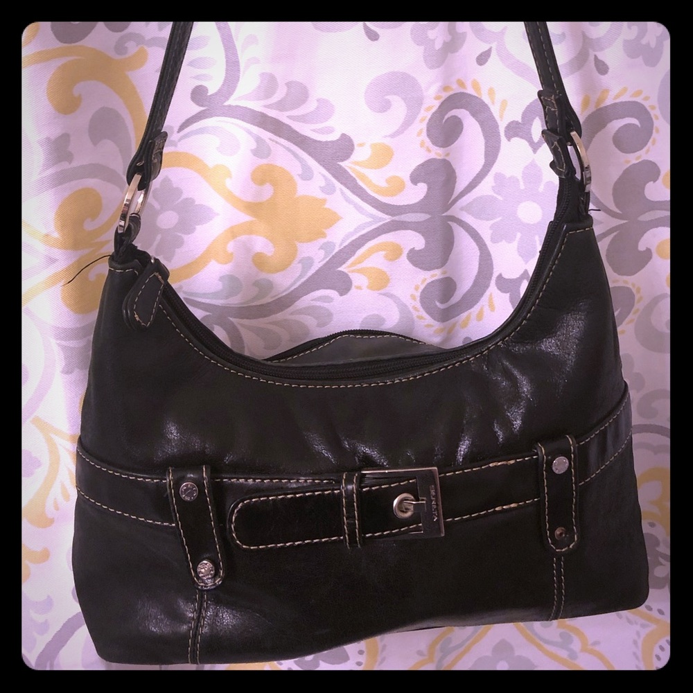 Sereta Black Genuine Leather Shoulder Bag